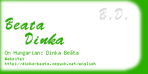 beata dinka business card